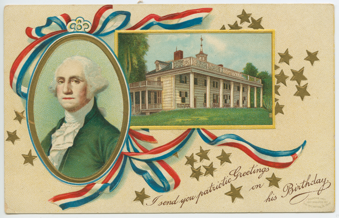 Washington's Birthday postcard, 1908?