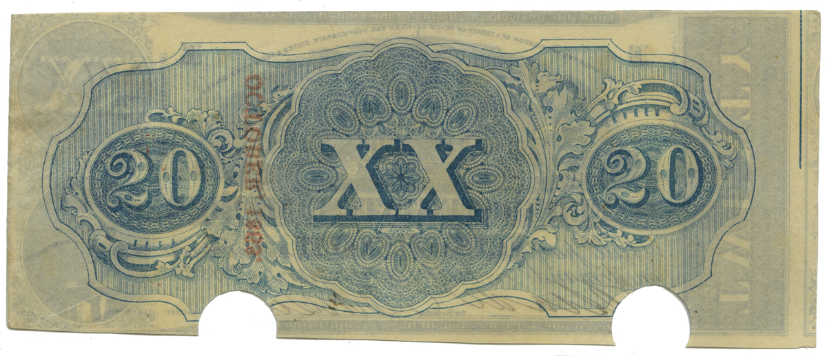 Confederate $20 bill, 1863