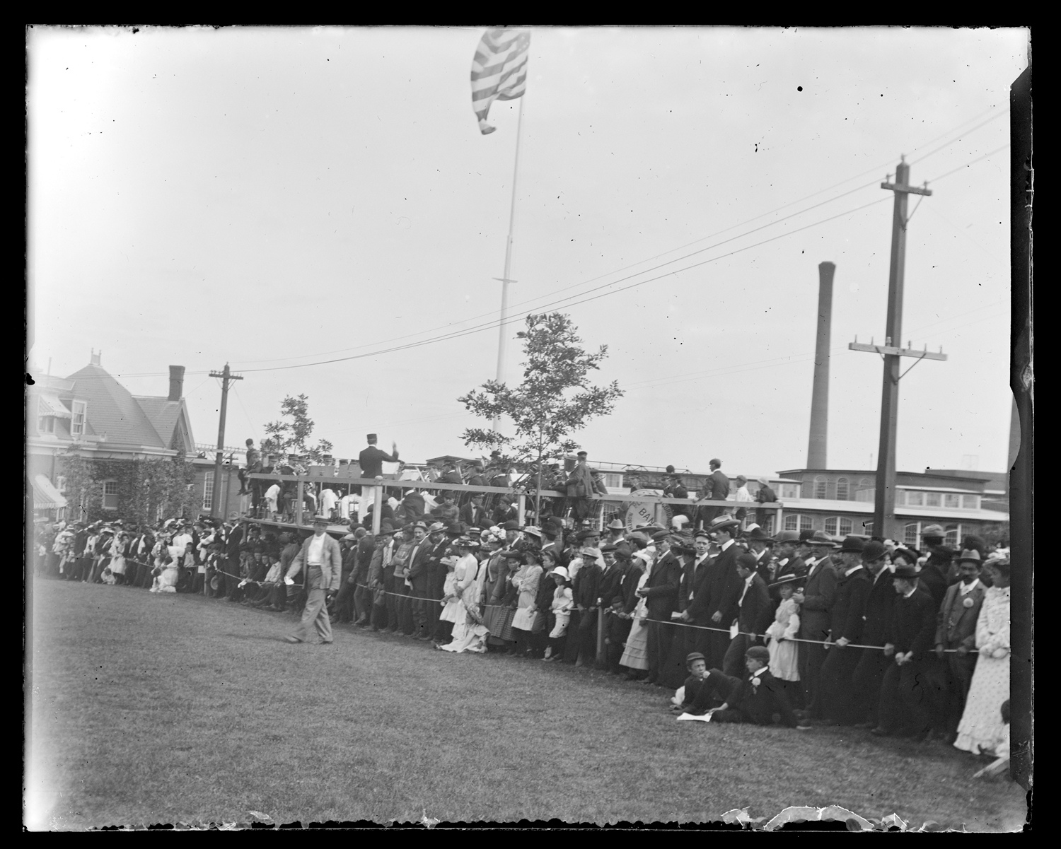 Spectators and a band, near the Cordage, 1903