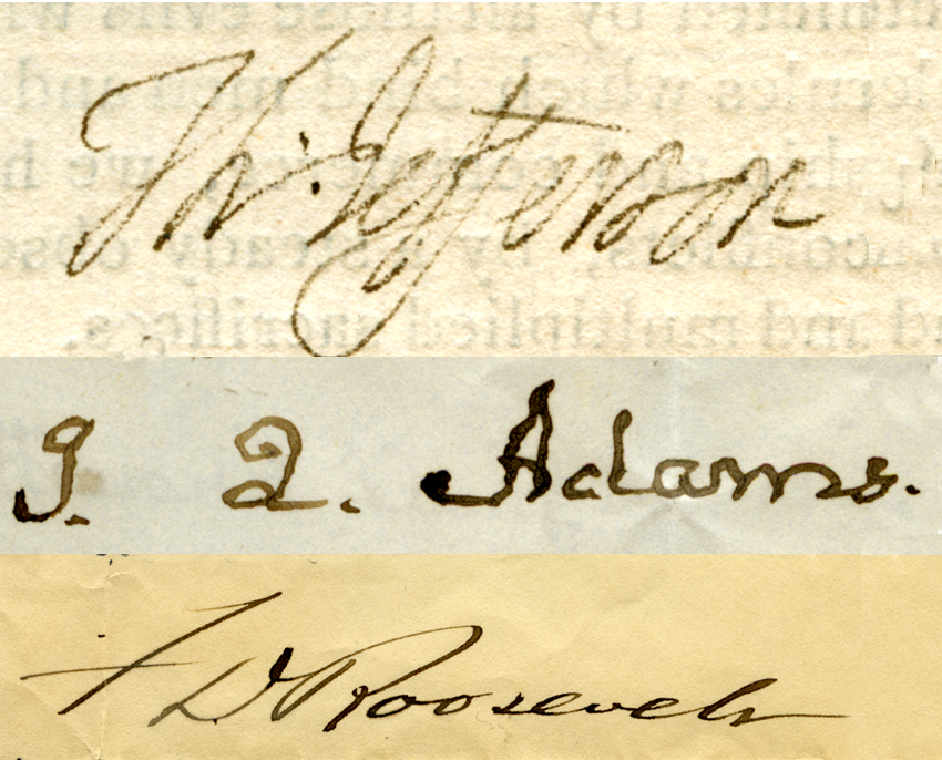 Signatures from out Presidential letters